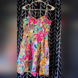 Lilly Pulitzer Bright Floral Sundress in Pink, Yellow, Blue,